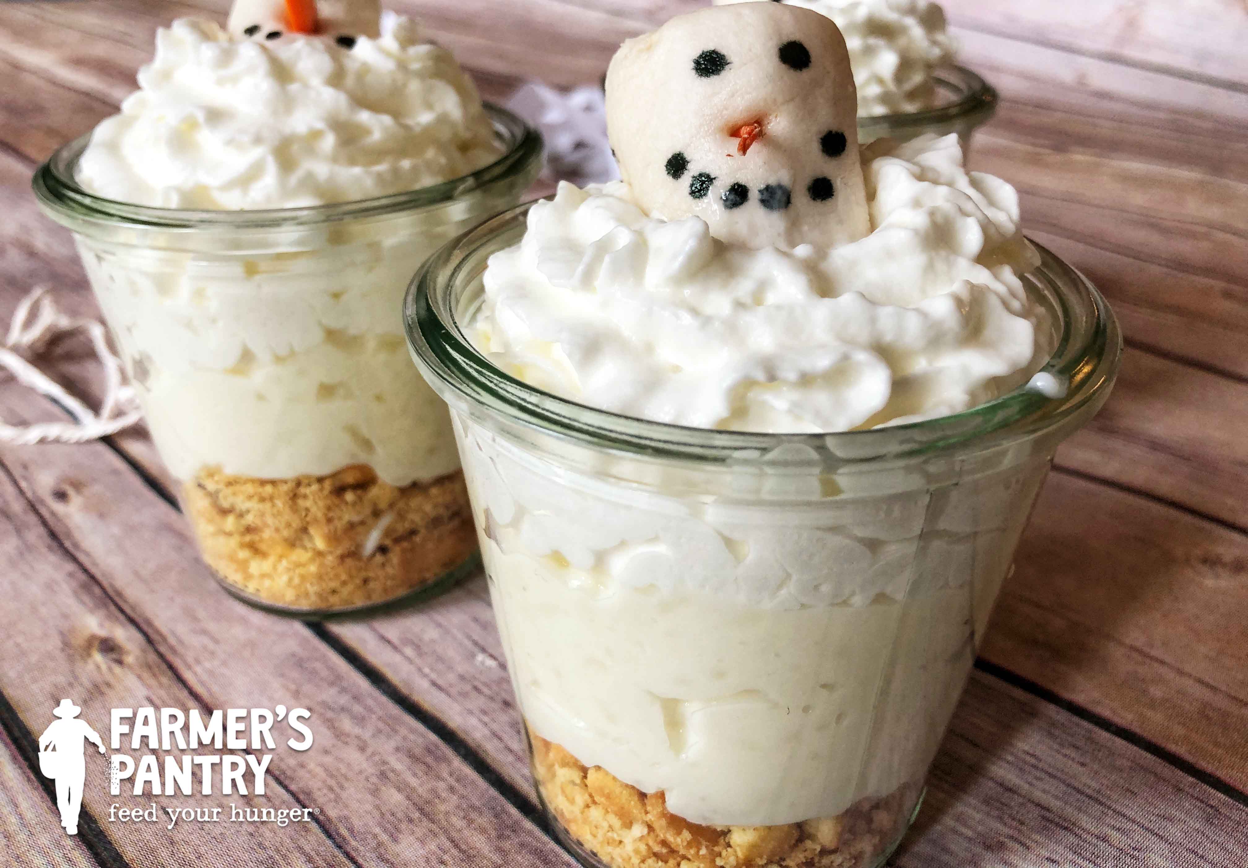 Farmer's Snowmen Pudding Cups