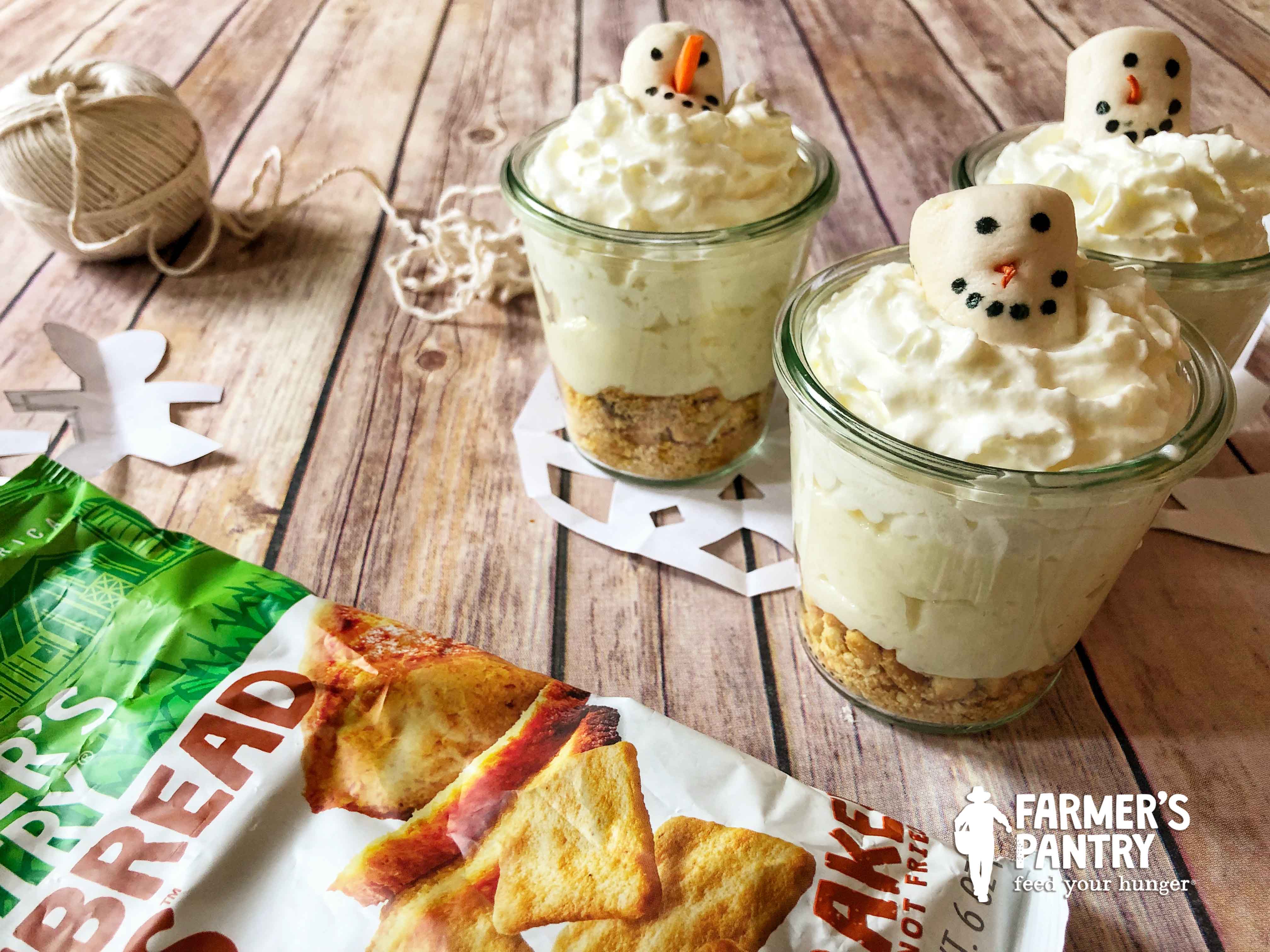 Farmer's Snowman Pudding Cups